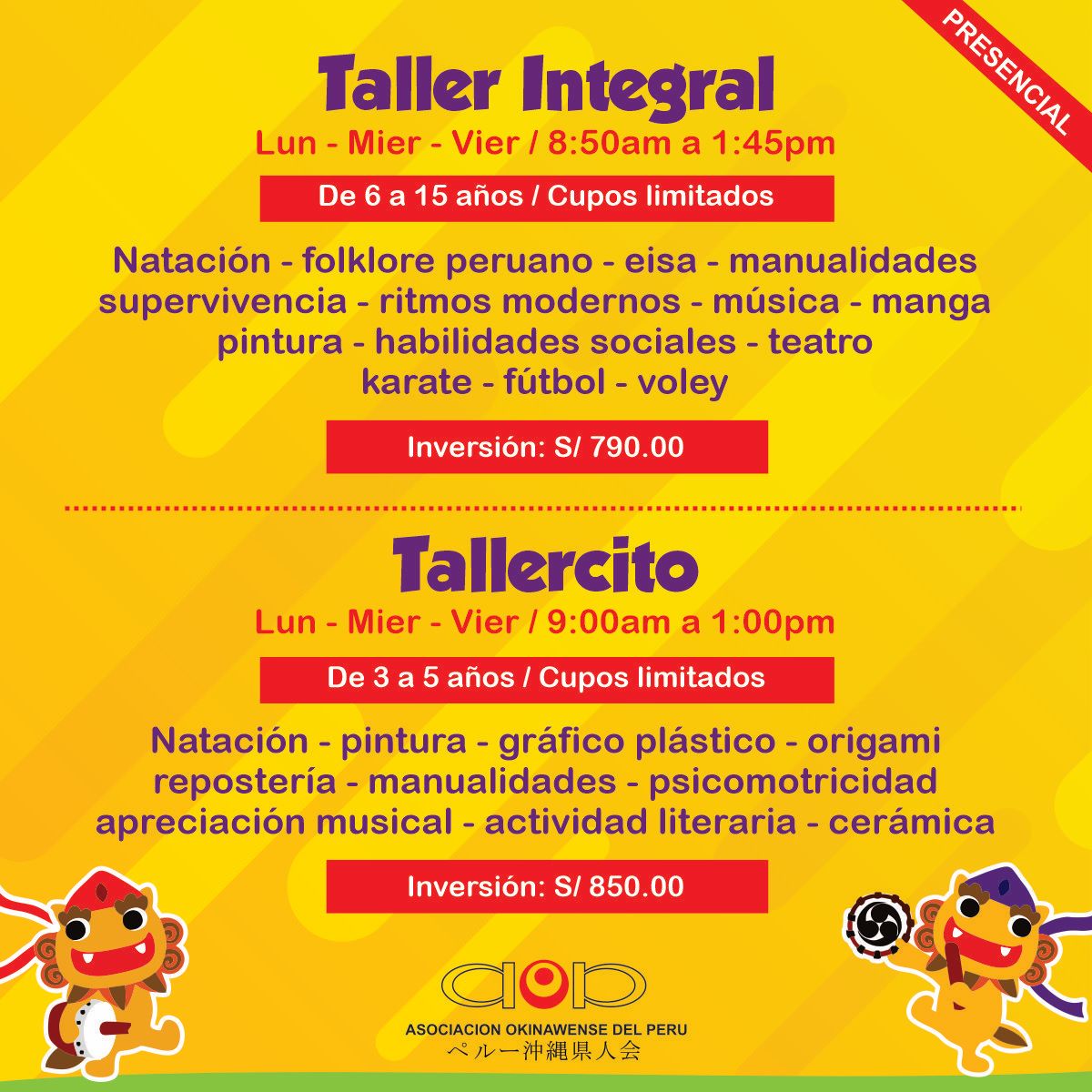 Talleres de Verano Asociación Okinawense del Perú