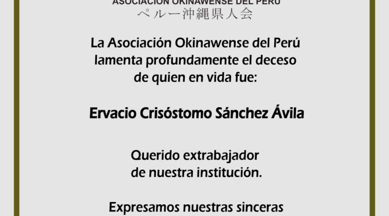 Hoy despedimos con profundo respeto y cariño a Ervacio Sánchez Ávila