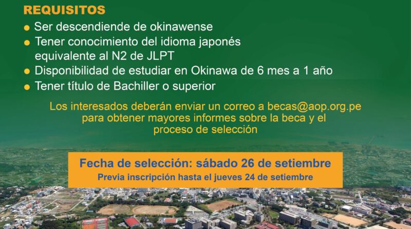 ¡Oportunidad de beca para descendientes de Okinawenses!
